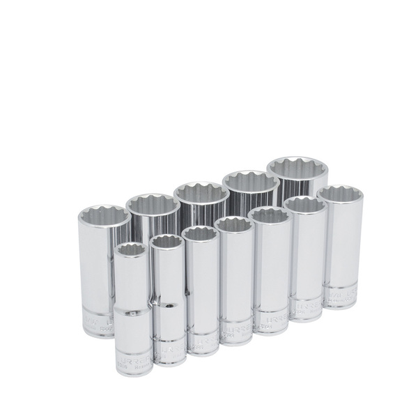 Urrea 1/2" Drive Deep Socket, SAE, 12 pcs 54107